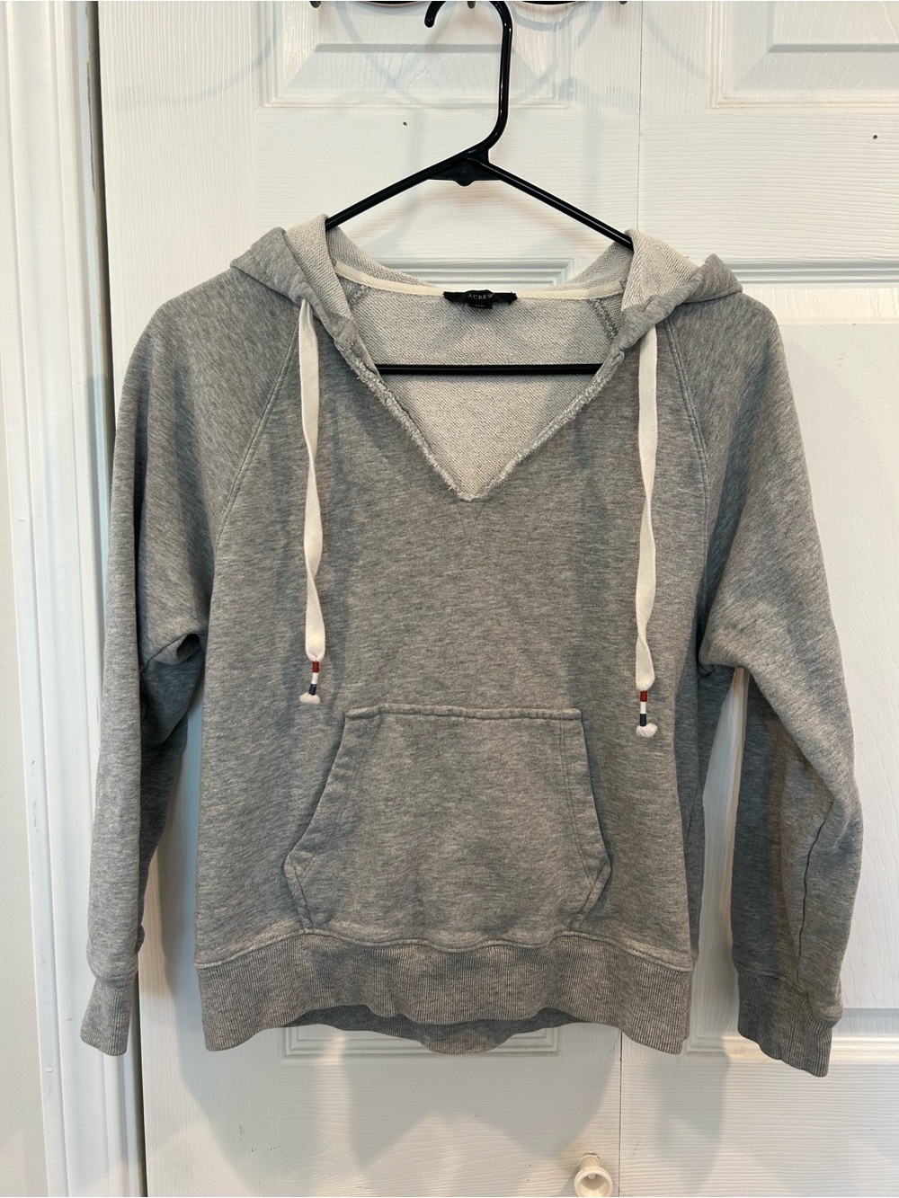 J. Crew Women's Light Gray Hooded Pullover Sweatshirt